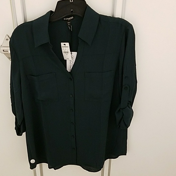 Express Tops - Express green original fit portifino shirt